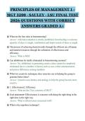 PRINCIPLES OF MANAGEMENT 1 -&NewLine;MGT 3200 - SAULEY - LSU FINAL TEST&NewLine;2026 QUESTIONS WITH CORRECT&NewLine;ANSWERS GRADED A&plus;