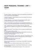 NCSF PERSONAL TRAINING - UNIT 1 EXAM QUESTIONS AND ANSWERS &vert; GRADED A