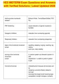 HES MIDTERM Exam Questions and Answers&NewLine;with Verified Solutions &vert; Latest Updated 2026