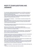 NCSF PT EXAM QUESTIONS AND ANSWERS