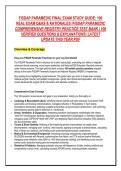 FISDAP PARAMEDIC FINAL EXAM STUDY GUIDE&colon; 100&NewLine;REAL EXAM Q&AS & RATIONALES &sol;FISDAP PARAMEDIC&NewLine;COMPREHENSIVE REGISTRY PRACTICE TEST BANK &vert; 100&NewLine;VERIFIED QUESTIONS & EXPLANATIONS&rpar; LATEST&NewLine;UPDATE THIS YEAR&period;PDF&NewLine;