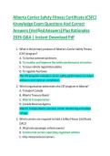Alberta Carrier Safety Fitness Certificate &lpar;CSFC&rpar; &NewLine;Knowledge Exam Questions And Correct &NewLine;Answers &lpar;Verified Answers&rpar; Plus Rationales &NewLine;2026 Q&A &vert; Instant Download Pdf 