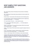 NCSF SAMPLE TEST QUESTIONS AND ANSWERS