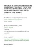 PRINCIPLES OF TAXATION FOR BUSINESS AND&NewLine;INVESTMENT PLANNING 2026 ACTUAL TEST&NewLine;PAPER QUESTIONS SOLUTIONS VERIFIED&NewLine;COMPLETE STUDY PACKAGE