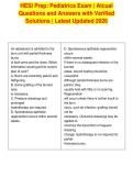 HESI Prep&colon; Pediatrics Exam &vert; Atcual&NewLine;Questions and Answers with Verified&NewLine;Solutions &vert; Latest Updated 2026