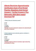 Alberta Electrician Apprenticeship &NewLine;Certification Exam &lpar;First Period&rpar; &NewLine;Practice &lpar;Questions And Correct &NewLine;Answers &lpar; Verified Answers&rpar; Plus &NewLine;Rationales 2026 Q&A&vert; Instant &NewLine;Download Pdf 