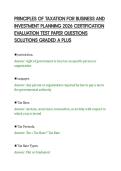 PRINCIPLES OF TAXATION FOR BUSINESS AND&NewLine;INVESTMENT PLANNING 2026 CERTIFICATION&NewLine;EVALUATION TEST PAPER QUESTIONS&NewLine;SOLUTIONS GRADED A PLUS