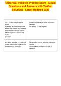 NUR HESI Pediatric Practice Exam &vert; Atcual&NewLine;Questions and Answers with Verified&NewLine;Solutions &vert; Latest Updated 2026