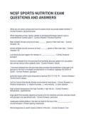 NCSF SPORTS NUTRITION EXAM QUESTIONS AND ANSWERS