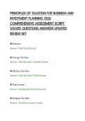PRINCIPLES OF TAXATION FOR BUSINESS AND&NewLine;INVESTMENT PLANNING 2026&NewLine;COMPREHENSIVE ASSESSMENT SCRIPT&NewLine;SOLVED QUESTIONS ANSWERS UPDATED&NewLine;REVIEW SET