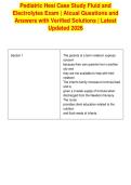 Pediatric Hesi Case Study Fluid and&NewLine;Electrolytes Exam &vert; Atcual Questions and&NewLine;Answers with Verified Solutions &vert; Latest&NewLine;Updated 2026
