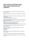 NCSF SPORTS NUTRITION&comma; NCSF FINAL EXAM QUESTIONS AND ANSWERS