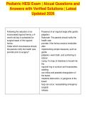 Pediatric HESI Exam &vert; Atcual Questions and&NewLine;Answers with Verified Solutions &vert; Latest&NewLine;Updated 2026&NewLine;