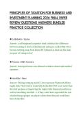PRINCIPLES OF TAXATION FOR BUSINESS AND&NewLine;INVESTMENT PLANNING 2026 FINAL PAPER&NewLine;REVIEW QUESTIONS ANSWERS BUNDLED&NewLine;PRACTICE COLLECTION