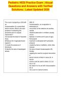 Pediatric HESI Practice Exam &vert; Atcual&NewLine;Questions and Answers with Verified&NewLine;Solutions &vert; Latest Updated 2026&NewLine;
