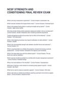 NCSF STRENGTH AND CONDITIONING FINAL REVIEW EXAM QUESTIONS AND ANSWERS &vert; GRADED A