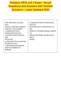 Pediatric HESI unit 4 Exam &vert; Atcual&NewLine;Questions and Answers with Verified&NewLine;Solutions &vert; Latest Updated 2026