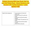Pediatric Nursing HESI Case Study Cleft Lip&NewLine;and Cleft Palate Exam &vert; Atcual Questions and&NewLine;Answers with Verified Solutions &vert; Latest&NewLine;Updated 2026