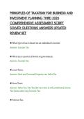 PRINCIPLES OF TAXATION FOR BUSINESS AND&NewLine;INVESTMENT PLANNING THIRD 2026&NewLine;COMPREHENSIVE ASSESSMENT SCRIPT&NewLine;SOLVED QUESTIONS ANSWERS UPDATED&NewLine;REVIEW SET