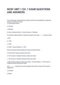 NCSF UNIT 1 CH&period; 1 EXAM QUESTIONS AND ANSWERS