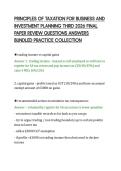 PRINCIPLES OF TAXATION FOR BUSINESS AND&NewLine;INVESTMENT PLANNING THIRD 2026 FINAL&NewLine;PAPER REVIEW QUESTIONS ANSWERS&NewLine;BUNDLED PRACTICE COLLECTION