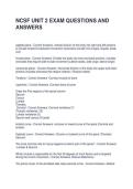 NCSF UNIT 2 EXAM QUESTIONS AND ANSWERS