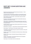 NCSF UNIT 3 EXAM QUESTIONS AND ANSWERS