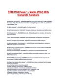PCB 3134 Exam 1 - Marks &lpar;FSU&rpar; With Complete Solutions