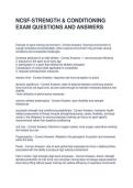 NCSF-STRENGTH & CONDITIONING EXAM QUESTIONS AND ANSWERS