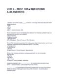 UNIT 4 &ndash; NCSF EXAM QUESTIONS AND ANSWERS