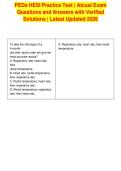 PEDs HESI Practice Test &vert; Atcual Exam&NewLine;Questions and Answers with Verified&NewLine;Solutions &vert; Latest Updated 2026
