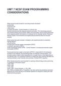 UNIT 7 NCSF EXAM PROGRAMMING CONSIDERATIONS QUESTIONS AND ANSWERS