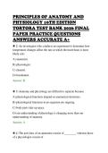 PRINCIPLES OF ANATOMY AND&NewLine;PHYSIOLOGY 16TH EDITION&NewLine;TORTORA TEST BANK 2026 FINAL&NewLine;PAPER PRACTICE QUESTIONS&NewLine;ANSWERS ACCURATE A&plus;