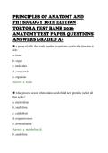 PRINCIPLES OF ANATOMY AND&NewLine;PHYSIOLOGY 16TH EDITION&NewLine;TORTORA TEST BANK 2026&NewLine;ANATOMY TEST PAPER QUESTIONS&NewLine;ANSWERS GRADED A&plus;
