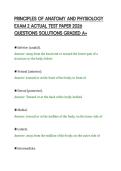 PRINCIPLES OF ANATOMY AND PHYSIOLOGY&NewLine;EXAM 2 ACTUAL TEST PAPER 2026&NewLine;QUESTIONS SOLUTIONS GRADED A&plus;