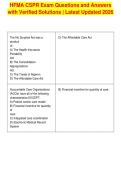 HFMA CSPR Exam Questions and Answers&NewLine;with Verified Solutions &vert; Latest Updated 2026