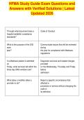 HFMA Study Guide Exam Questions and&NewLine;Answers with Verified Solutions &vert; Latest&NewLine;Updated 2026