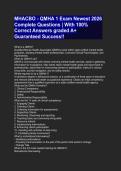 MHACBO - QMHA 1 Exam Newest 2026 &NewLine;Complete Questions &vert; With 100&percnt; &NewLine;Correct Answers graded A&plus; &NewLine;Guaranteed Success&excl;&excl;
