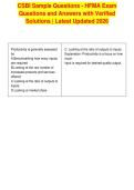 CSBI Sample Questions - HFMA Exam&NewLine;Questions and Answers with Verified&NewLine;Solutions &vert; Latest Updated 2026