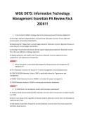 WGU D075&colon; Information Technology&NewLine;Management Essentials PA Review Pack&NewLine;2026&excl;&excl;&excl;