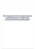 TEST BANK Ethics and Issues in Contemporary Nursing 3rd Edition by Margaret A&period; Burkhardt&comma; Nancy Walton &vert;&vert; All Chapters &lpar;1 - 20&rpar; - Updated Version 2026 A&plus;