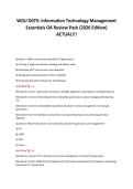 WGU D075&colon; Information Technology Management&NewLine;Essentials OA Review Pack &lpar;2026 Edition&rpar;&NewLine;ACTUAL&excl;&excl;&excl;&NewLine;