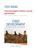 Test Bank for Child Development&colon; Context&comma; Culture and Cascades&comma; 1st Edition by Catherine S&period; Tamis-LeMonda&vert; 9780190216979&vert; All Chapters 1-16&vert; LATEST 
