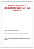 HED4804 Assignment 3 &NewLine;&lpar;COMPLETE ANSWERS&rpar; 2026 - DUE &NewLine;July 2026