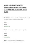 ARGUS 2026 AVIATION SAFETY &NewLine;MANAGEMENT SYSTEM ASSESSMENT &NewLine;QUESTIONS SOLUTIONS FINAL STUDY &NewLine;GUIDE 
