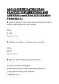 ARGUS CERTIFICATION EXAM &NewLine;PRACTICE TEST QUESTIONS AND &NewLine;ANSWERS 2026 UPDATED VERSION &NewLine;VERIFIED A&plus;