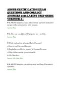 ARGUS CERTIFICATION EXAM &NewLine;QUESTIONS AND CORRECT &NewLine;ANSWERS 2026 LATEST PREP GUIDE &NewLine;VERIFIED A&plus; 