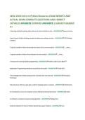 WGU D335 Intro to Python Resources EXAM NEWEST 2025&NewLine;ACTUAL EXAM COMPLETE QUESTIONS AND CORRECT&NewLine;DETAILED ANSWERS &lpar;VERIFIED ANSWERS&rpar; &vert;ALREADY GRADED&NewLine;A&plus;