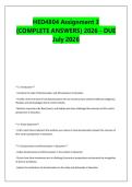 HED4804 Assignment 3 &NewLine;&lpar;COMPLETE ANSWERS&rpar; 2026 - DUE &NewLine;July 2026
