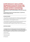 ALARM &lpar;Advances in Labour and Risk Management&rpar; Course Exam Study Guide 2026 &vert; Verified Questions & Answers with Complete Solutions &vert; Comprehensive Obstetric Emergency Exam Prep PDF